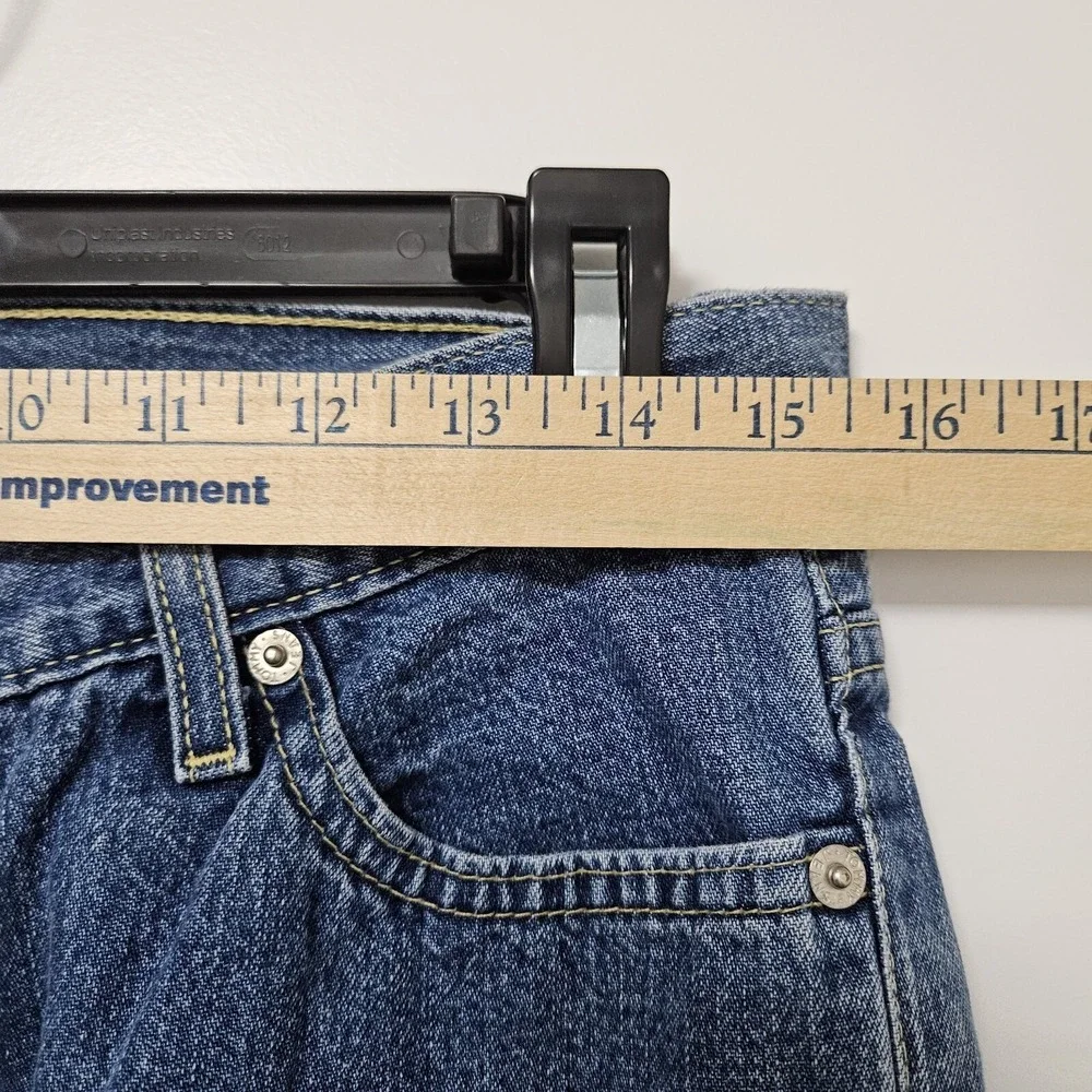 Tommy‎ Jeans Denim Mens 31x30 Blue Straight Leg Button Fly Vintage Flag Logo Y2K